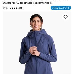Kuhl Women's Navy Stretch Voyager waterproof rain/snow Jacket-size L